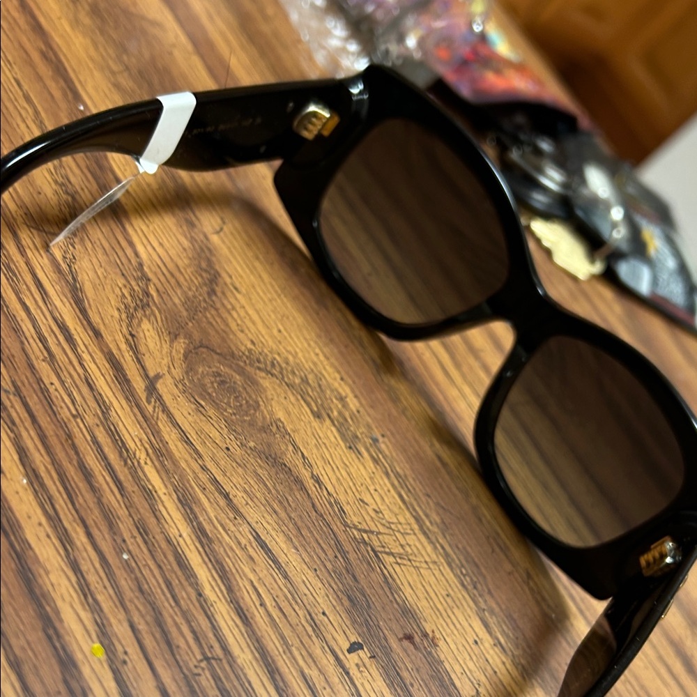 Dolce & Gabbana Black Sunglasses with Gold Accents - Picture 7 of 8